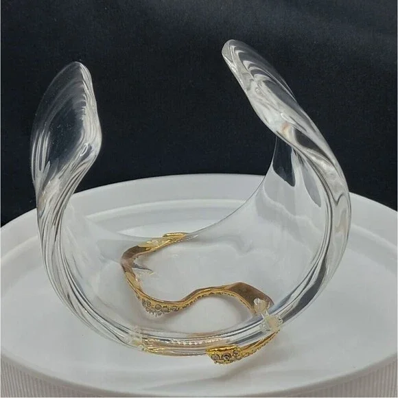 Alexis Bittar Spring/Summer 2013 Lucite Bracelet w/Golden Snake Statemen… - Picture 10 of 16